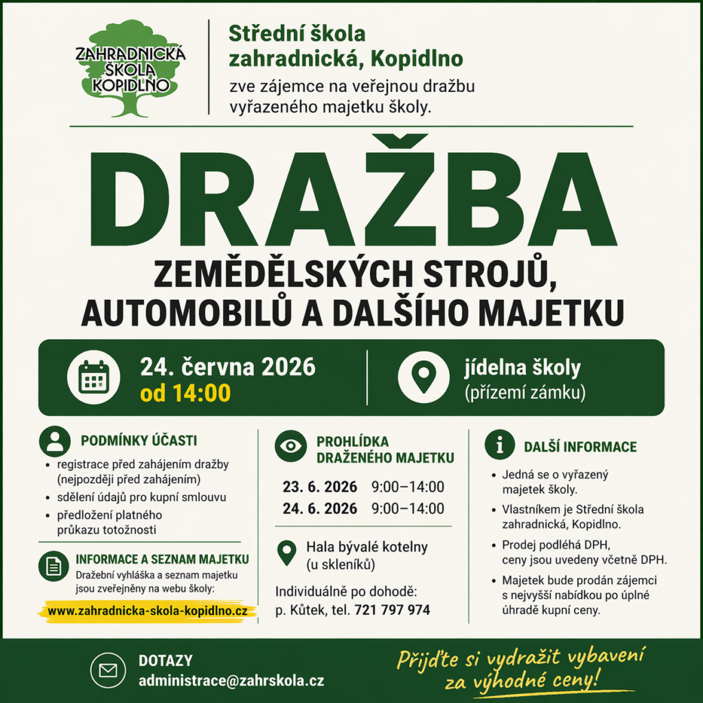 Dražba nepotřebného majetku školy